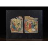 Two 13th/14th Century Manuscript Fragments (A/F): Illustrations approximately,
