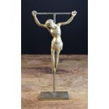 A Flemish 15th Century Bronze Crucifix, 7 in (18 cm) high, 5 in (13 cm) wide,