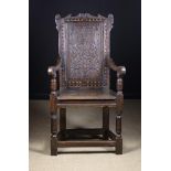 A 17th Century Style Oak Wainscot Chair.
