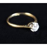 A .5 Carat Diamond Solitaire Ring on an 18 carat gold shank.