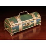 A Fine Quality Shagreen Dome-topped Jewellery Casket adorned with gilt metal mounts.