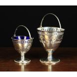 Two Graduated Sheffield Plated Sugar Bowls of Neo-Classical design with decoratively pierced