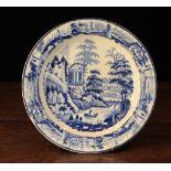 An Early 19th Century Blue & White Transfer Printed Pearlware Plate impressed HARTLEY, GREEN & Co.