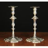 A Superb Quality Pair of George III Cast Silver Candlesticks by Ebeneezer Coker hallmarked 1767,