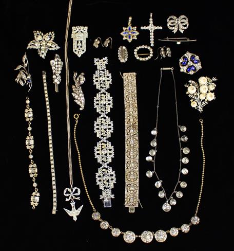 A Collection of Edwardian & Later Paste Costume Jewellery.