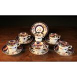 Six Decorative 19th Century Tea Cups & Saucers.