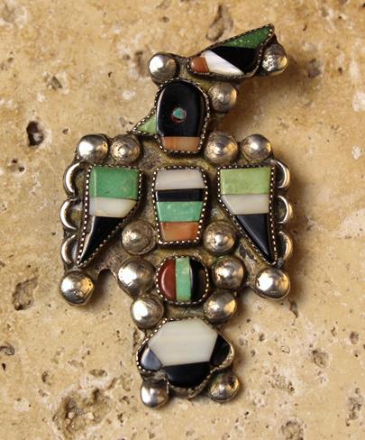 An Attractive Vintage Zuni Silver "Hopi Bird" Pin.