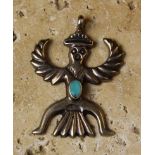 A Silver Sandcast Zuni "Knifewing God" Pendant.