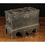 A Late 16th Century Painted Sheet Iron Casket Circa 1580.