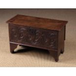 A Late 17th/Early 18th Century Child's Boarded Oak Coffer.