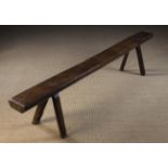 A Long 18th Century Oak Rustic Bench.