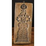 A Large Late 17th/Early 18th Century Ginger Bread Mould -double sided with a crowned King carrying