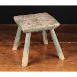 A 19th Century Rustic Stool with carriage green paintwork.