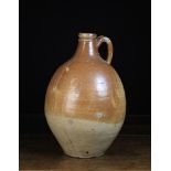 A Large Early 18th Century Salt-glazed Stoneware Flagon with two thumb imprints to the handle