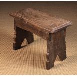 A Rare Boarded Oak Stool Circa 1500.