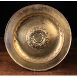 A Large 16th Century Nuremberg Brass Repoussé Alms Dish.