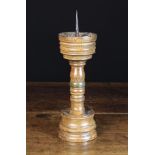 A 17th Century Treen Pricket Candlestick.