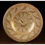 A Fine 19th Century Cantagalli Hispano-Moresque Plate decorated with golden lustre glaze.