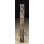 A Tall 17th Century Carved & Painted Figural Pilaster.