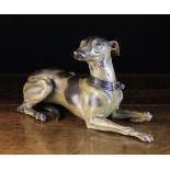 A Charming Polychromed Carving of a Whippet. Approx.