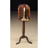 A Rare Late 18th/Early 19th Century Oak & Elm Tripod Candle-stand with draught guard.