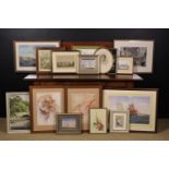 A Collection of Various Miscellaneous Framed Pictures: Prints, engravings, needleworks,