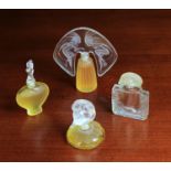 Four Modern Lalique Parfume Gift Set Miniature Scent Bottles made in France,