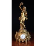 A 19th Century French Gilt Bronze Figural Mantel Clock after Francois-Theodore Devaulx (French,