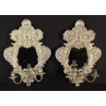 A Pair of Fine 19th Century Cast White Metal Girandoles.