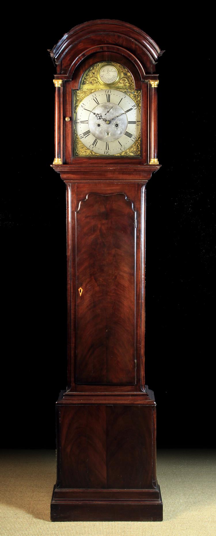 A Handsome 18th Century Mahogany Longcase Clock with eight day movement by Jos. Gibson Ecclefechen.