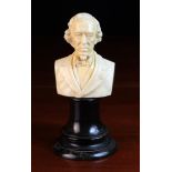 A 19th Century Carved Ivory Bust of Benjamin Disraeli,