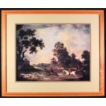 A Large Framed Fox Hunting Print after a painting by James Seymour (1702-1752),