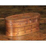 A Small Early 19th Century Oval Bentwood Box incised and punched with ornamentation,