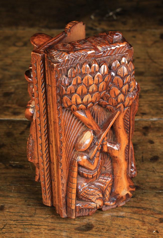 A 19th Century 'Blind Jack' Carved Treen Table Snuff, Circa 1850.