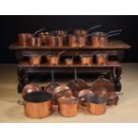 A Large Collection of Antique Copper Culinary Pans;