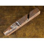 A 19th Century Chip Carved Mahogany Knitting Sheath carved with a hand holding a tankard,