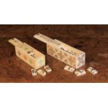 Two Small 19th Century Bone Domino Sets, Napoleonic Prisoner of War.