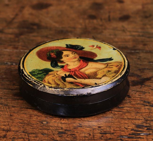 A 19th Century Papier-mâché Snuff Box.