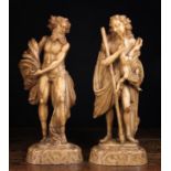 A Pair of 16th/17th Century Alabaster Mythological Figures, (A/F).