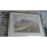 A watercolor of the Cuilling Skye signed F MacKinnon - 50cm x 70cm
