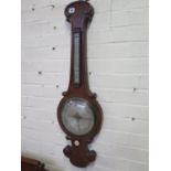 A Rosewood onion top barometer, 93cm tall