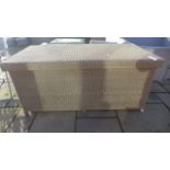 A Bramblecrest Oakridge all weather wicker large cushion box - oatmeal coloured weave