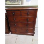 A Victorian mahogany two over three chest of drawers in good condition - Height 110cm x Width 107cm