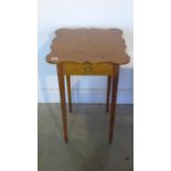 A quality Edwardian satinwood single drawer plant table - Height 70cm x 43cm x 43cm