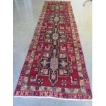 A hand knotted woolen Azarbaijan runner - 3.10m x 0.93m