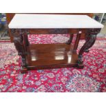 A very fine Regency rosewood console table with a marble top in the manner of Gillows in good