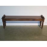 A Victorian style window seat on reeded legs - Width 164cm x Height 53cm