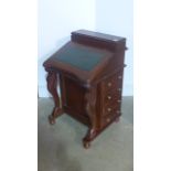 A modern Victorian style mahogany davenport desk - Height 85cm x 53cm x 53cm