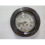 A French Vineyard wallclock - the dial signed "Barrier Clermont Fd", 38cm diameter