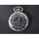 A WWII Navigational GCT pocket watch - Width 5cm - not working, some usage marks, hands rotate